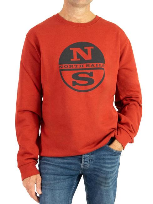 NORTH SAILS MAXI LOGO Felpa girocollo in cotone red lava - Felpe Uomo