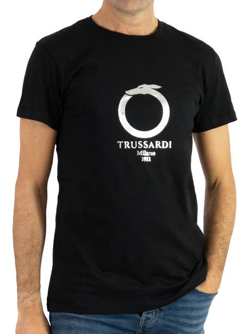 TRUSSARDI 1911 LUX  T-Shirt in cotone black-silver - T-shirt Uomo
