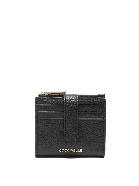 COCCINELLE METALLIC SOFT Mini Portafoglio in pelle Nero - Portafogli Donna