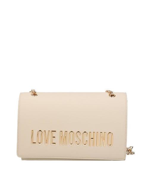 LOVE MOSCHINO GOLD LETTERING Borsetta a spalla / a tracolla avorio - Borse Donna