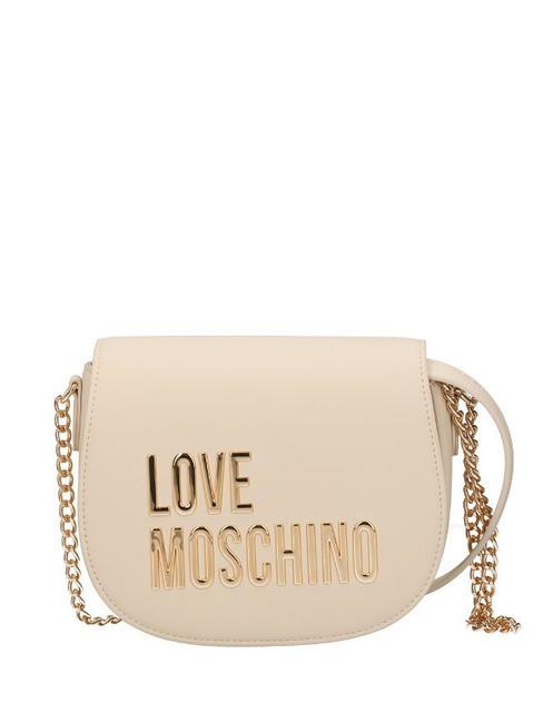 LOVE MOSCHINO GOLD LETTERING Mini Bag a tracolla avorio - Borse Donna