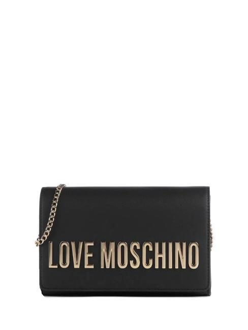 LOVE MOSCHINO GOLD LETTERING Chain Pochette con tracolla Nero - Borse Donna