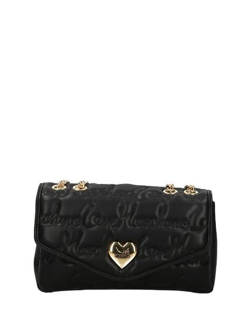 LOVE MOSCHINO GOLD HEART Convertible Borsetta a spalla / a tracolla Nero - Borse Donna