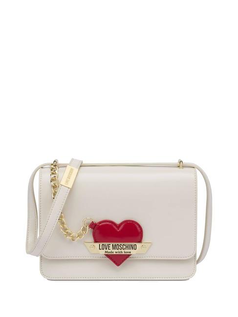 LOVE MOSCHINO HEART CAHRM Mini Bag a tracolla avorio - Borse Donna