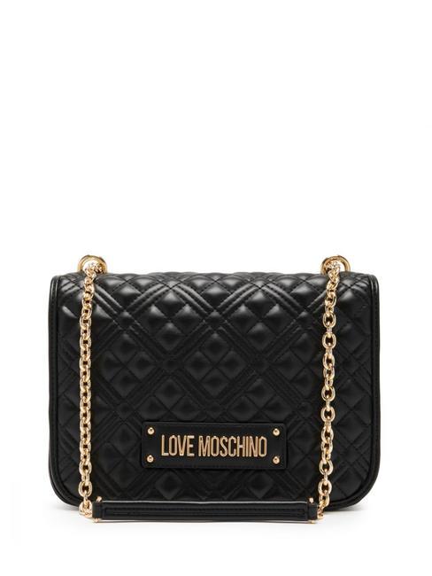 LOVE MOSCHINO QUILTED GOLD CHAIN Borsa a spalla / a tracolla Nero - Borse Donna