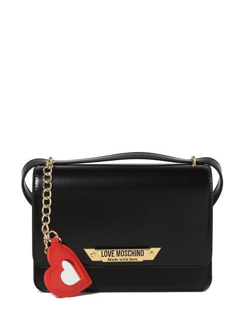 LOVE MOSCHINO HEART CAHRM Mini Bag a tracolla Nero - Borse Donna