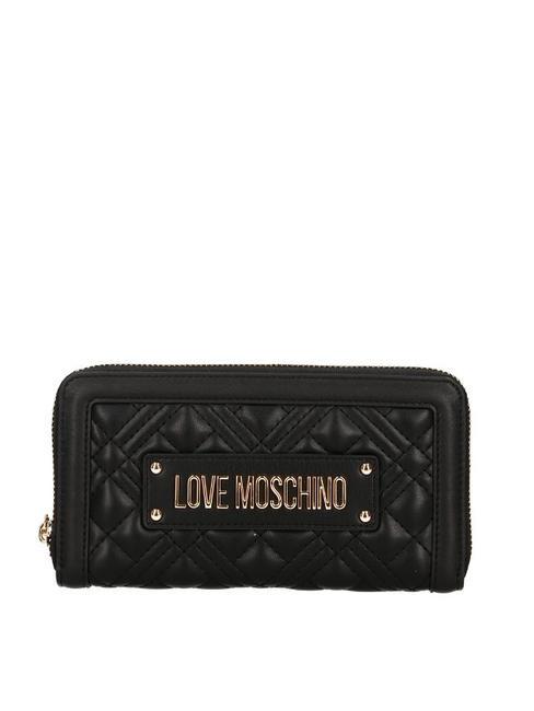 LOVE MOSCHINO QUILTED  Portafoglio zip around Nero - Portafogli Donna