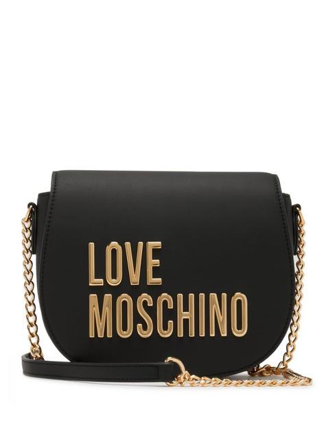 LOVE MOSCHINO GOLD LETTERING Mini Bag a tracolla Nero - Borse Donna