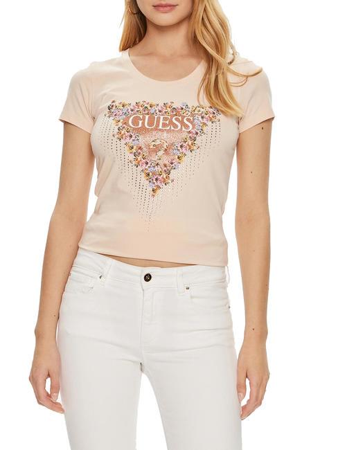 GUESS BOUQUET TRIANGLE T-shirt a maniche corte riviera pink - T-shirt e Top Donna