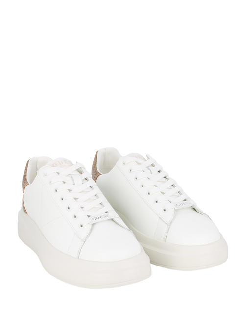 GUESS ELBA  Sneakers white brown ocra - Scarpe Uomo