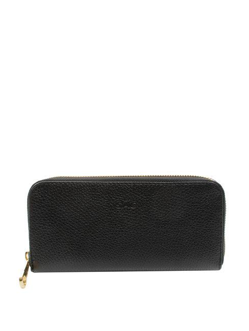 LESAC FIORDALISO  Portafoglio zip around in pelle black - Portafogli Donna