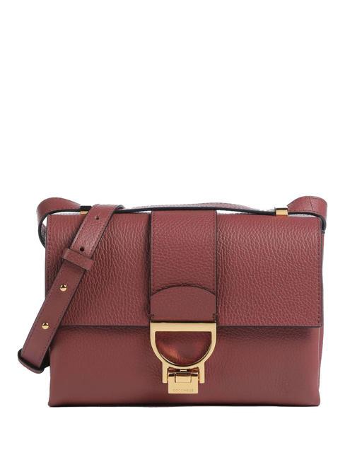 COCCINELLE ARLETTIS Hand bag in pelle martellata brandy - Borse Donna