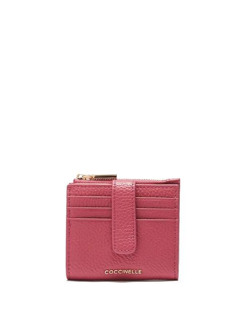 COCCINELLE METALLIC SOFT Mini Portafoglio in pelle rosewood - Portafogli Donna