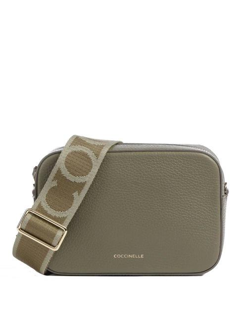 COCCINELLE TEBE Borsa a tracolla in pelle martellata laurel green - Borse Donna