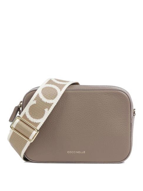 COCCINELLE TEBE Borsa a tracolla in pelle martellata warm taupe 2 - Borse Donna