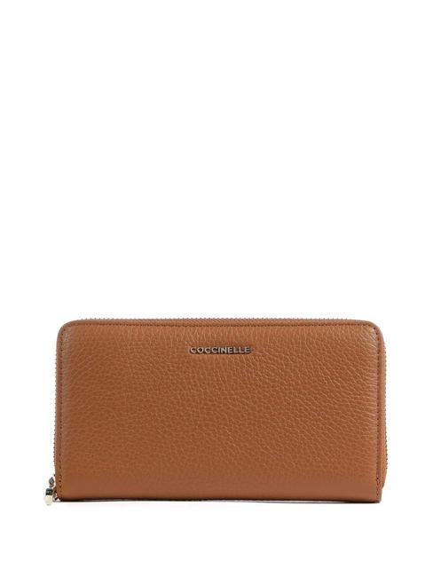 COCCINELLE METALLIC SOFT Portafoglio zip pelle martellata CUIR - Portafogli Donna