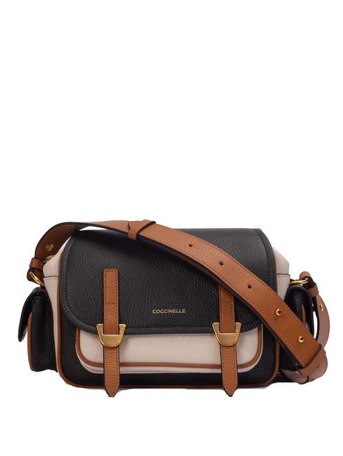 COCCINELLE CAMPUS TRICOLOR Mini Bag a tracolla, in pelle noir/lambs/cuir - Borse Donna