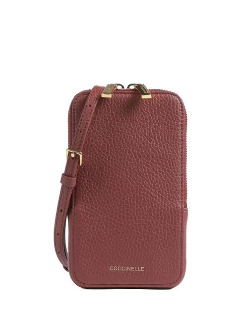 COCCINELLE FLOR Pochette porta iPhone con tracolla brandy - Borse Donna