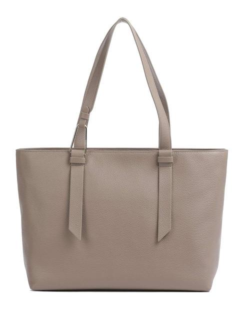 COCCINELLE MALORY  Shopper a spalla, in pelle warm taupe - Borse Donna