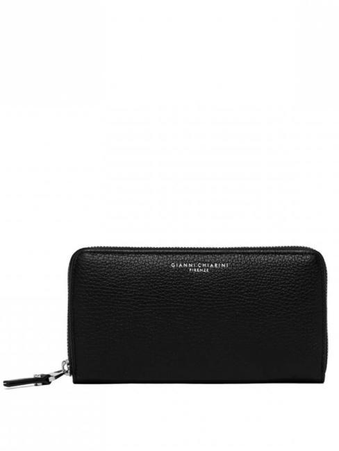 GIANNI CHIARINI WALLETS GRAIN  Portafoglio zip around in pelle Nero - Portafogli Donna