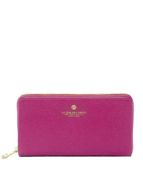 SPALDING TIFFANY Portafoglio zip around in pelle fuxia - Portafogli Donna