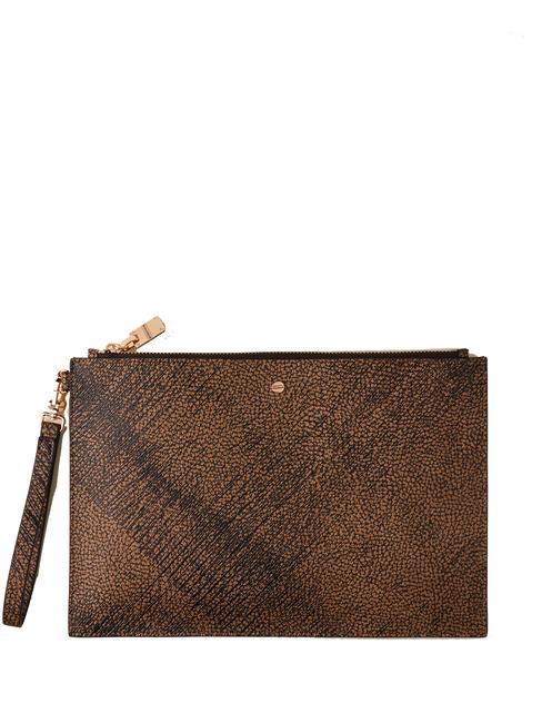 BORBONESE GRAFFITI  Pochette con polsierina op naturale/nero - Borse Donna