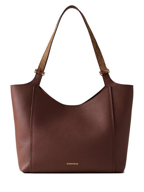 BORBONESE BOLT  Shopping Bag in pelle brule/op naturale - Borse Donna