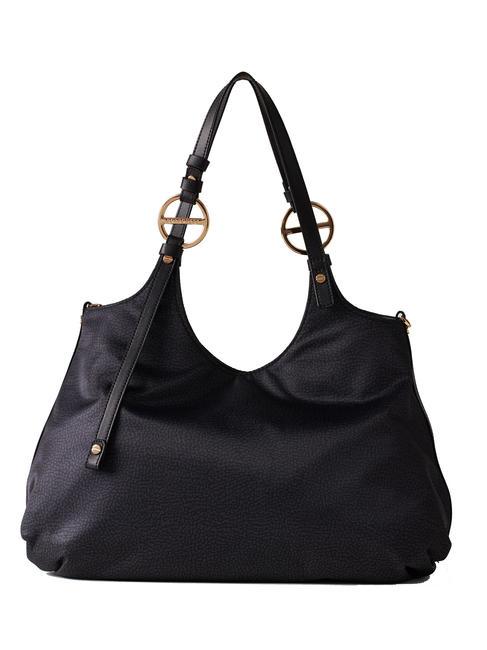 BORBONESE BOND SHOPPER MEDIUM Borsa a spalla dark black - Borse Donna