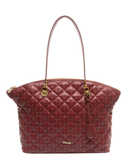 POLLINI HERITAGE Quilted Shopper a spalla bordeaux - Borse Donna