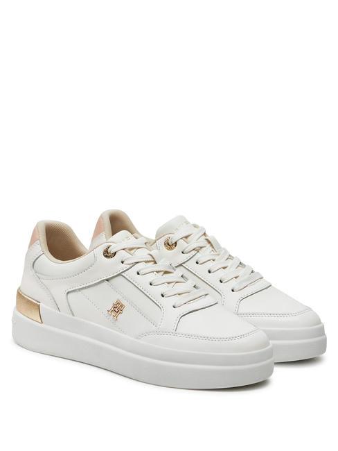 TOMMY HILFIGER LUX HARDWARE COURT  Sneakers in pelle ancient white - Scarpe Donna