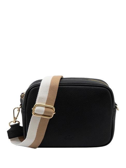 LESAC LUCIA Borsa pelle dollaro doppia tracolla  nero - Borse Donna