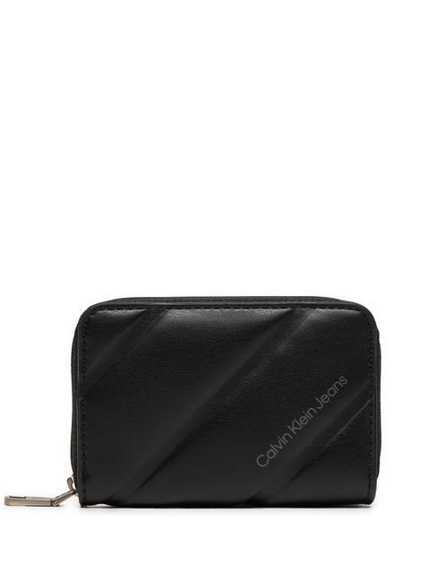 CALVIN KLEIN LINE QUILT Portafoglio zip around piccolo pvh black - Portafogli Donna