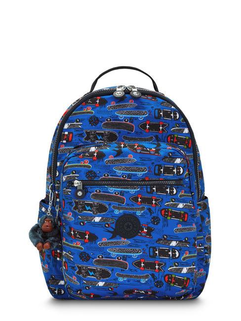 KIPLING SEOUL KIDS Zaino porta pc 15" new scate print small - Zaini Scuola & Tempo Libero