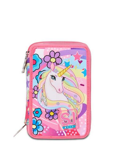 SJGANG UNICORNO Astuccio con kit scolastico completo fuxiafluo - Astucci e Accessori