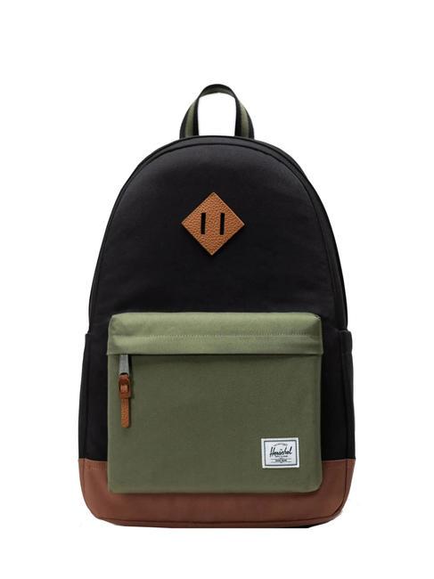 HERSCHEL HERITAGE  Zaino black/four leaf clover/saddle brown - Zaini Scuola & Tempo Libero