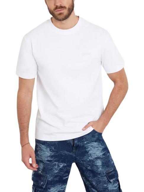 GUESS SS CN T-shirt in cotone purwhite - T-shirt Uomo