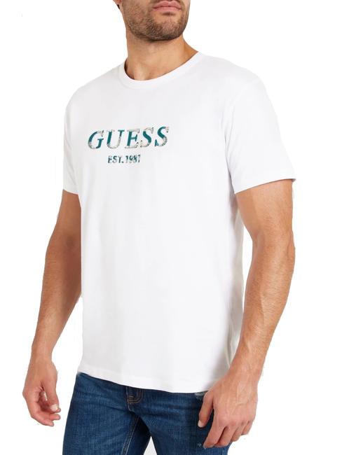 GUESS SS CN T-shirt in cotone purwhite - T-shirt Uomo