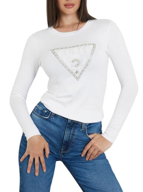 GUESS RYLIE TRIANGLE Maglione con logo purwhite - Maglie Donna