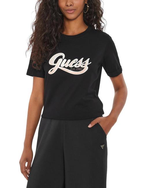 GUESS GLITTERY T-shirt in cotone jetbla - T-shirt e Top Donna