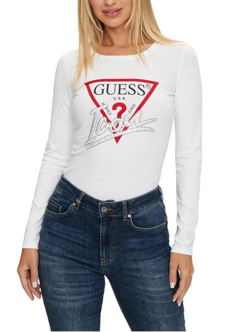 GUESS ICON T-shirt in cotone purwhite - T-shirt e Top Donna