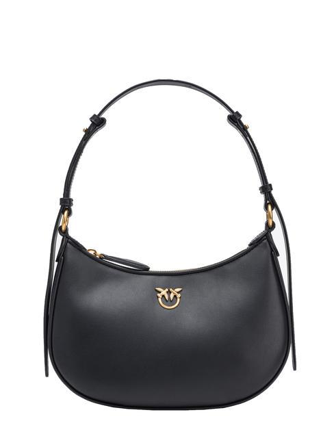 PINKO HALF MOON Borsa a spalla in pelle nero-antique gold - Borse Donna