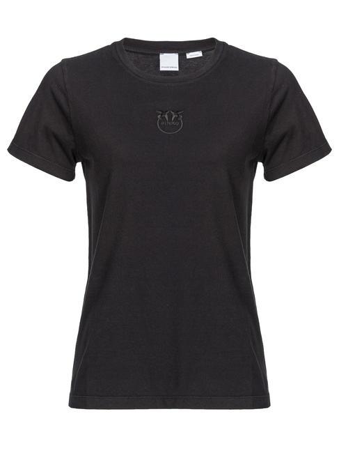 PINKO BUSSOLOTTO T-shirt in cotone nero limousine - T-shirt e Top Donna