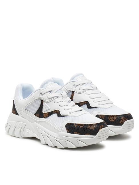 GUESS NOWAH Sneakers alte White/Brown - Scarpe Donna