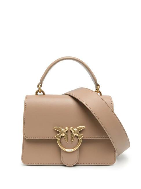 PINKO MINI LOVE BAG Borsa con manico biscotto zenzero-antique gold - Borse Donna