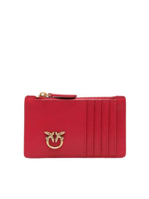 PINKO AIRONE Portacard / Portamonete rosso-antique gold - Portafogli Donna