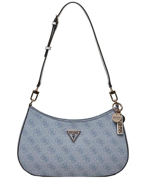 GUESS NOELLE Borsa a spalla light blue logo - Borse Donna