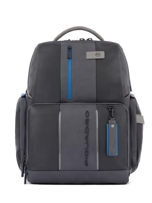 PIQUADRO URBAN FAST-CHECK Zaino in pelle porta PC 15,6" nero grigiongr - Zaini da lavoro porta PC