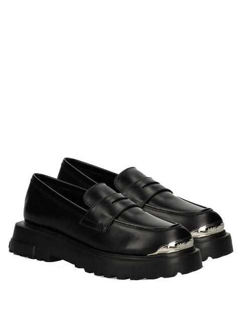 LOVE MOSCHINO SQUARE 40 Mocassini in pelle Nero - Scarpe Donna