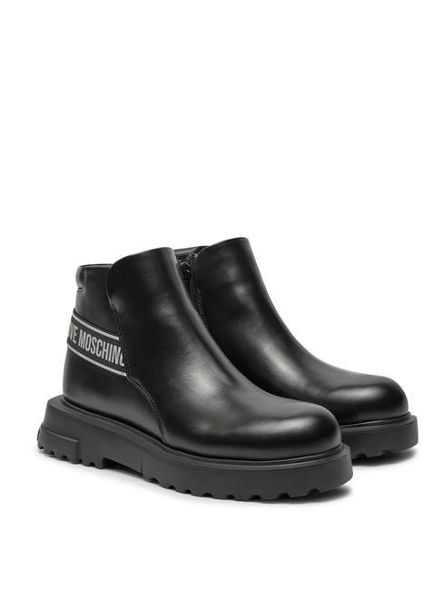 LOVE MOSCHINO SQUARE 40 Stivaletti beatles in pelle Nero - Scarpe Donna