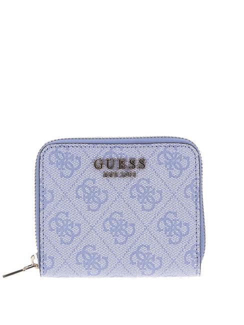 GUESS LAUREL Portafoglio ziparound piccolo light blue logo - Portafogli Donna